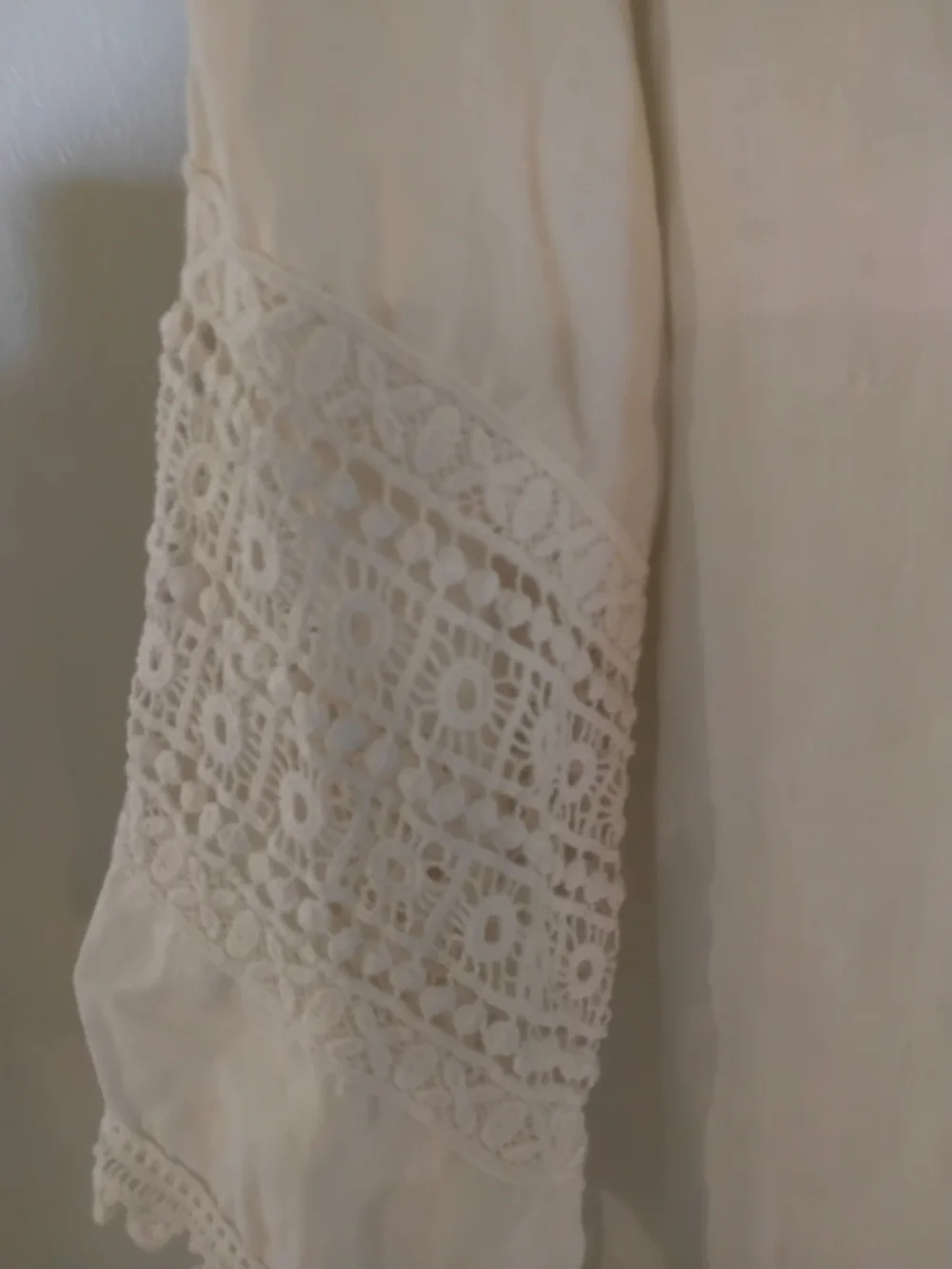 Bellambra Italian Boho White Crochet Lace Inset Tunic Blouse Plus Size 2X